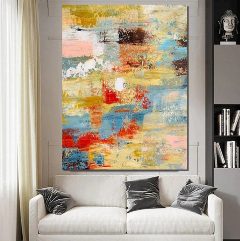 Contemporary Modern Art Paintings, Simple Modern Art, Living Room Wall Art Ideas, Palette Knife Paintings, Large Modern Art Ideas-HomePaintingDecor