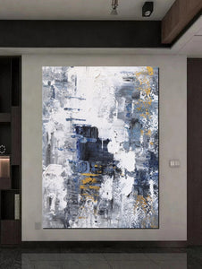 Living Room Abstract Wall Art Ideas, Large Acrylic Canvas Paintings, Large Wall Art Ideas, Impasto Painting, Simple Modern Abstract Painting-HomePaintingDecor