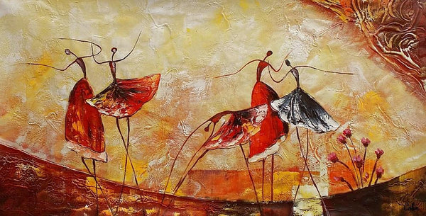 Simple Canvas Painting, Dining Room Wall Art Paintings, Buy Art Online, Abstract Acrylic Painting, Ballet Dancer Painting-HomePaintingDecor