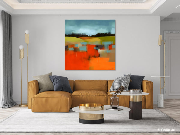 Original Landscape Wall Art Paintings, Oversized Modern Canvas Paintings, Modern Acrylic Artwork, Large Abstract Painting for Dining Room-HomePaintingDecor