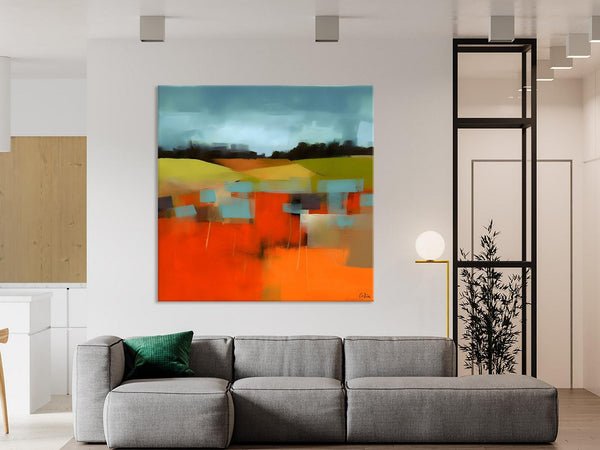Original Landscape Wall Art Paintings, Oversized Modern Canvas Paintings, Modern Acrylic Artwork, Large Abstract Painting for Dining Room-HomePaintingDecor