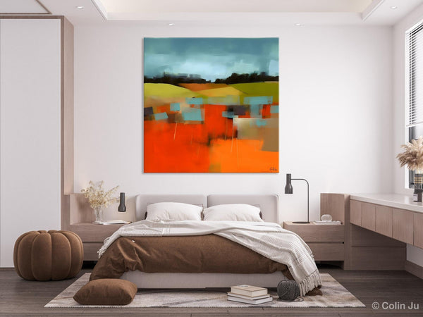 Original Landscape Wall Art Paintings, Oversized Modern Canvas Paintings, Modern Acrylic Artwork, Large Abstract Painting for Dining Room-HomePaintingDecor