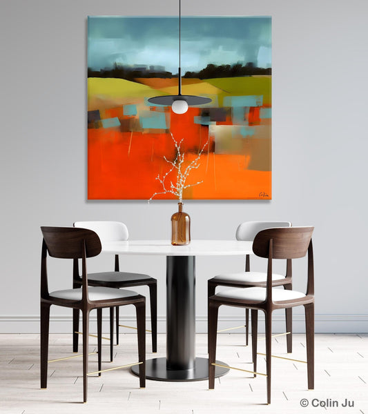 Original Landscape Wall Art Paintings, Oversized Modern Canvas Paintings, Modern Acrylic Artwork, Large Abstract Painting for Dining Room-HomePaintingDecor