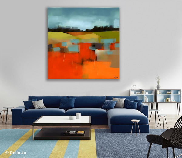 Original Landscape Wall Art Paintings, Oversized Modern Canvas Paintings, Modern Acrylic Artwork, Large Abstract Painting for Dining Room-HomePaintingDecor