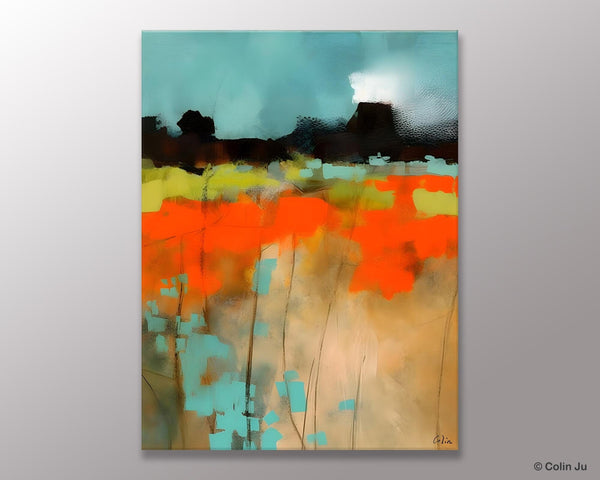 Modern Abstract Wall Art, Extra Large Canvas Painting for Dining Room, Original Canvas Wall Art Paintings, Abstract Landscape Paintings-HomePaintingDecor