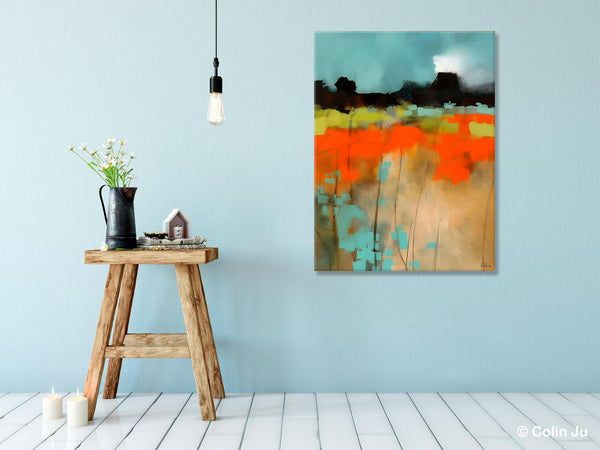 Modern Abstract Wall Art, Extra Large Canvas Painting for Dining Room, Original Canvas Wall Art Paintings, Abstract Landscape Paintings-HomePaintingDecor