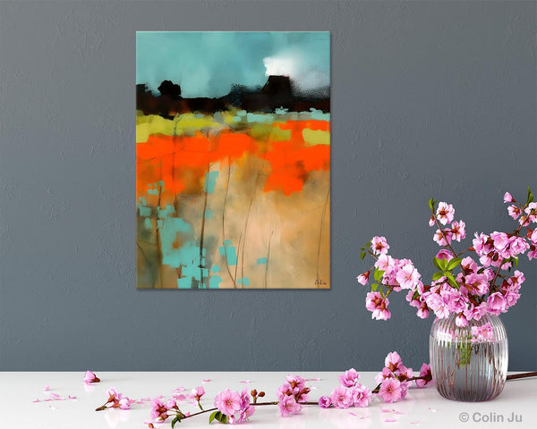 Modern Abstract Wall Art, Extra Large Canvas Painting for Dining Room, Original Canvas Wall Art Paintings, Abstract Landscape Paintings-HomePaintingDecor