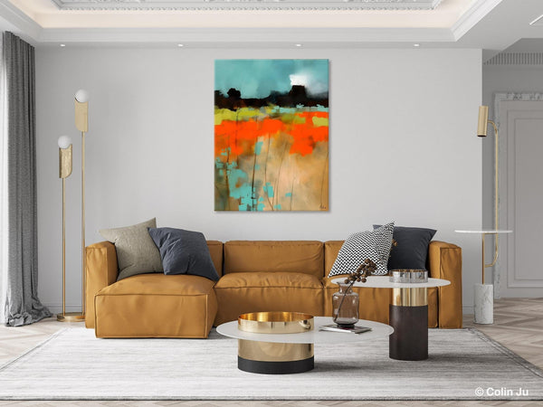 Modern Abstract Wall Art, Extra Large Canvas Painting for Dining Room, Original Canvas Wall Art Paintings, Abstract Landscape Paintings-HomePaintingDecor