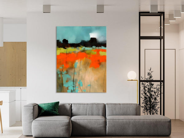 Modern Abstract Wall Art, Extra Large Canvas Painting for Dining Room, Original Canvas Wall Art Paintings, Abstract Landscape Paintings-HomePaintingDecor