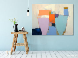 Simple Wall Painting Ideas for Living Room, Extra Large Painting on Canvas, Contemporary Acrylic Art, Original Abstract Wall Art Paintings-HomePaintingDecor