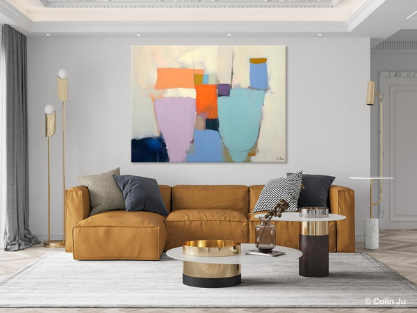 Simple Wall Painting Ideas for Living Room, Extra Large Painting on Canvas, Contemporary Acrylic Art, Original Abstract Wall Art Paintings-HomePaintingDecor