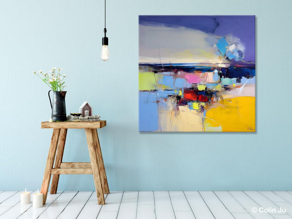 Landscape Abstract Paintings, Original Canvas Wall Art Paintings, Modern Canvas Painting for Dining Room, Acrylic Painting on Canvas-HomePaintingDecor