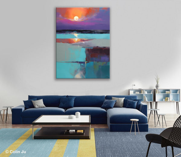 Extra Large Painting on Canvas, Oversized Contemporary Acrylic Painting, Extra Large Canvas Painting for Bedroom, Original Abstract Painting-HomePaintingDecor