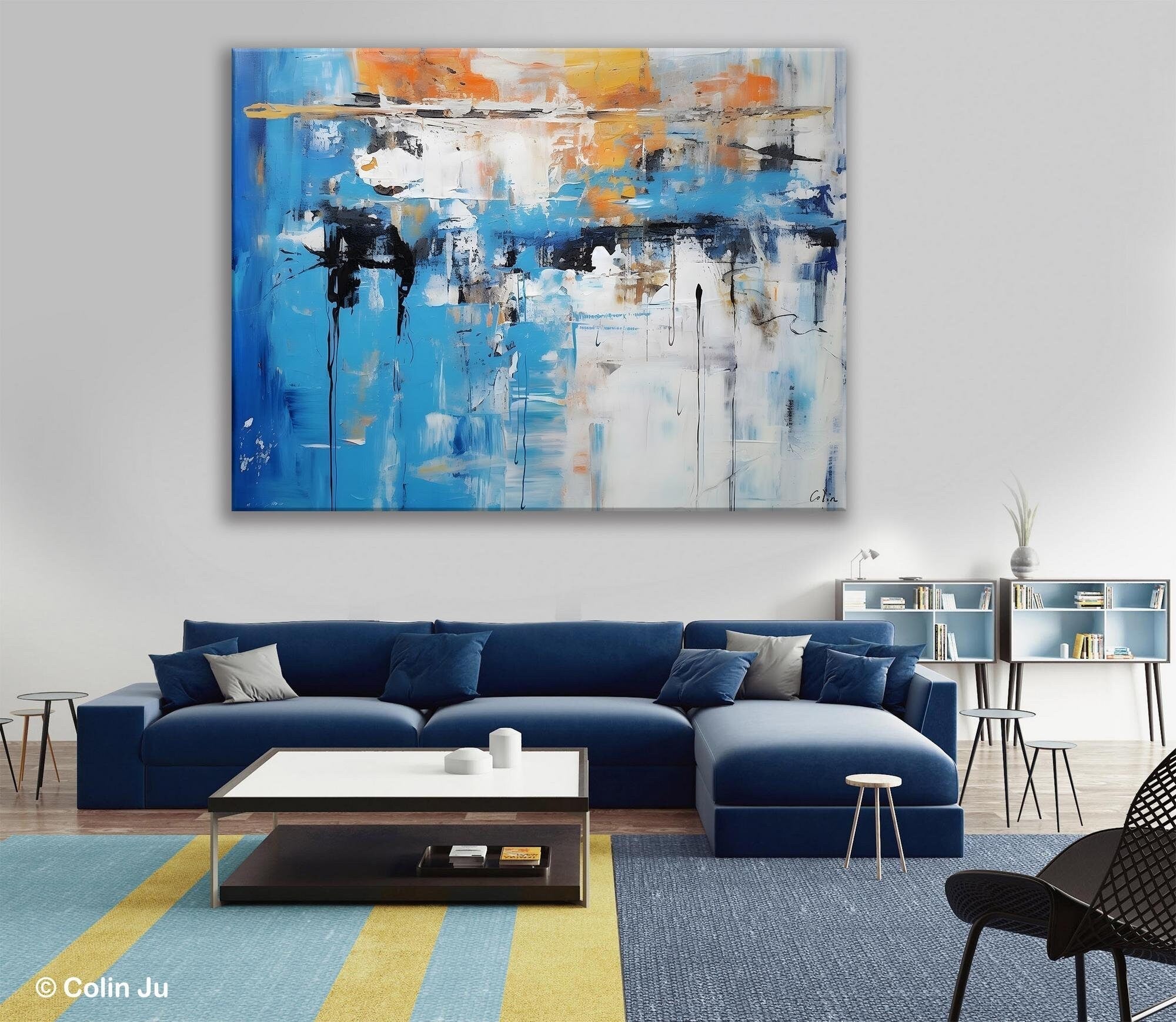 Oversized Canvas Paintings, Original Abstract Art, Modern Wall Art Ideas for Living Room, Palette Knife Painting, Contemporary Acrylic Art-HomePaintingDecor