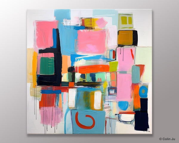 Contemporary Canvas Art, Original Modern Wall Art, Modern Canvas Paintings, Modern Acrylic Artwork, Large Abstract Painting for Dining Room-HomePaintingDecor