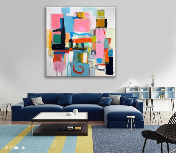 Contemporary Canvas Art, Original Modern Wall Art, Modern Canvas Paintings, Modern Acrylic Artwork, Large Abstract Painting for Dining Room-HomePaintingDecor