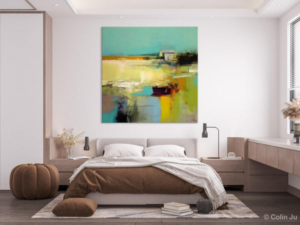 Landscape Canvas Paintings, Original Landscape Paintings, Abstract Wall Art Painting for Living Room, Oversized Acrylic Painting on Canvas-HomePaintingDecor