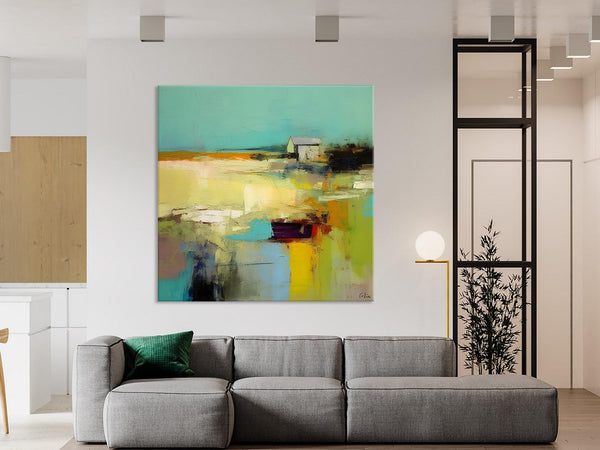 Landscape Canvas Paintings, Original Landscape Paintings, Abstract Wall Art Painting for Living Room, Oversized Acrylic Painting on Canvas-HomePaintingDecor