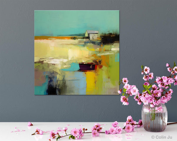 Landscape Canvas Paintings, Original Landscape Paintings, Abstract Wall Art Painting for Living Room, Oversized Acrylic Painting on Canvas-HomePaintingDecor