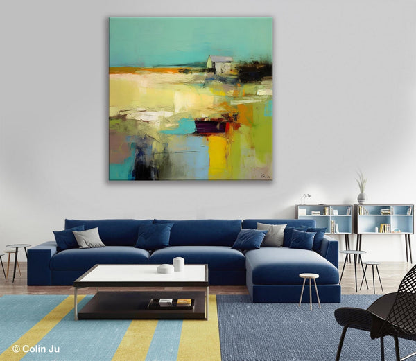 Landscape Canvas Paintings, Original Landscape Paintings, Abstract Wall Art Painting for Living Room, Oversized Acrylic Painting on Canvas-HomePaintingDecor