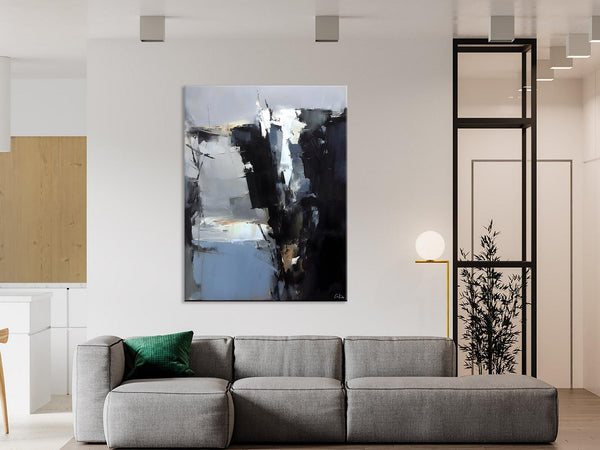 Extra Large Paintings for Bedroom, Black Contemporary Wall Art, Abstract Wall Paintings, Hand Painted Canvas Art, Original Modern Painting-HomePaintingDecor