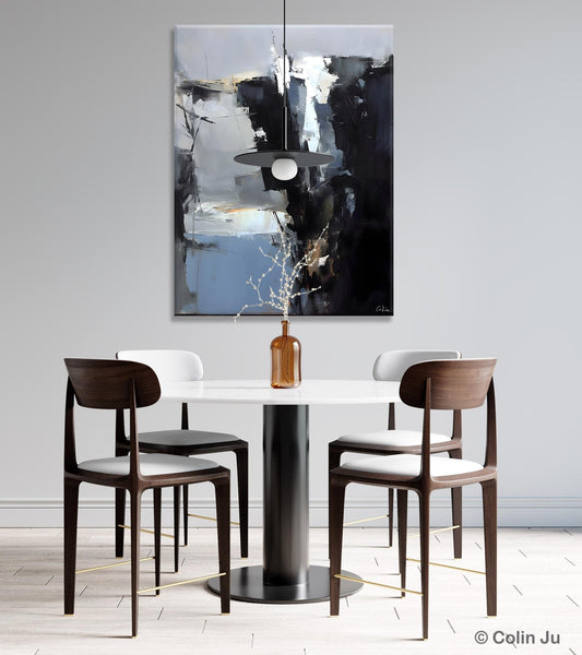 Extra Large Paintings for Bedroom, Black Contemporary Wall Art, Abstract Wall Paintings, Hand Painted Canvas Art, Original Modern Painting-HomePaintingDecor