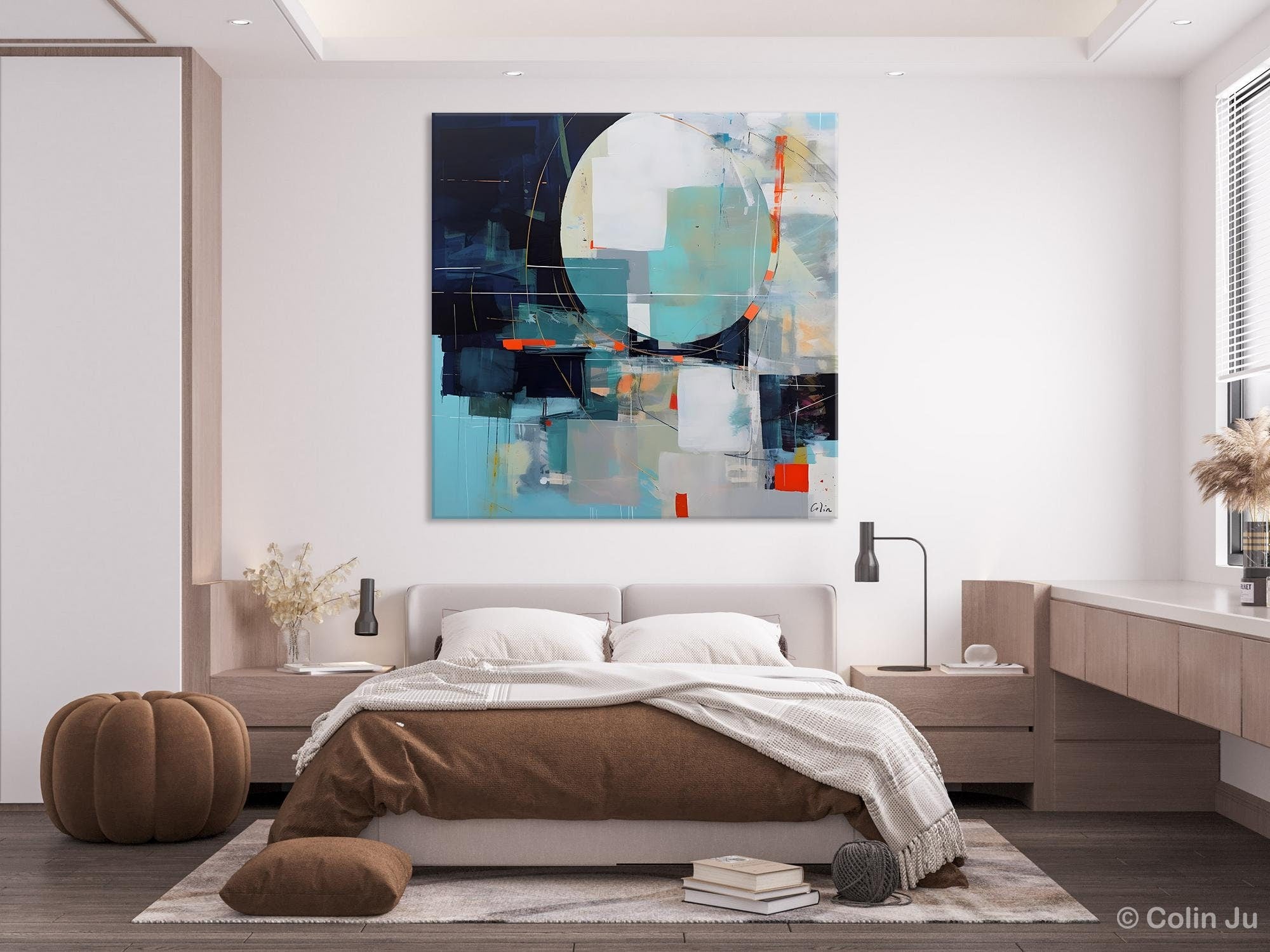 Large Abstract Painting for Bedroom, Modern Acrylic Artwork, Original Abstract Wall Art, Modern Canvas Paintings, Contemporary Canvas Art-HomePaintingDecor