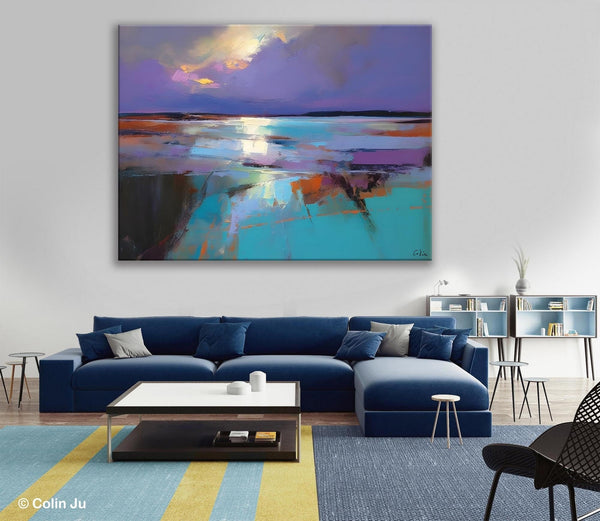 Abstract Landscape Painting on Canvas, Large Paintings for Bedroom, Oversized Contemporary Wall Art Paintings, Extra Large Original Artwork-HomePaintingDecor