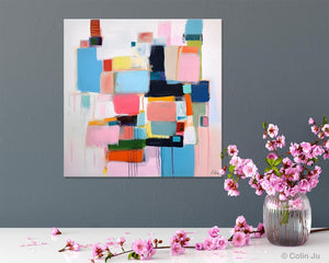 Modern Canvas Paintings, Large Abstract Art for Bedroom, Original Abstract Wall Art, Simple Modern Acrylic Artwork, Contemporary Canvas Art-HomePaintingDecor