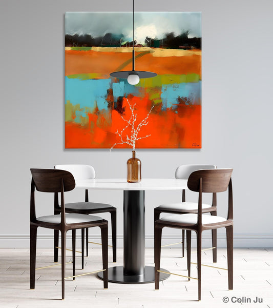 Original Abstract Wall Art, Landscape Acrylic Art, Landscape Canvas Art, Hand Painted Canvas Art, Large Abstract Painting for Living Room-HomePaintingDecor