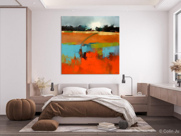 Original Abstract Wall Art, Landscape Acrylic Art, Landscape Canvas Art, Hand Painted Canvas Art, Large Abstract Painting for Living Room-HomePaintingDecor