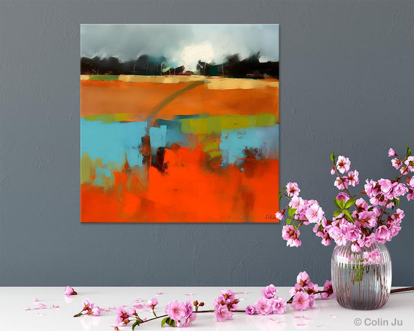 Original Abstract Wall Art, Landscape Acrylic Art, Landscape Canvas Art, Hand Painted Canvas Art, Large Abstract Painting for Living Room-HomePaintingDecor