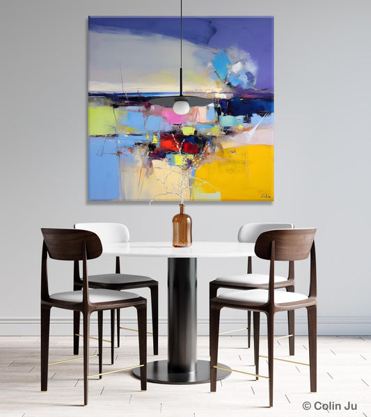Modern Canvas Art Paintings, Palette Knife Abstract Painting, Original Modern Acrylic Artwork, Large Abstract Paintings for Dining Room-HomePaintingDecor