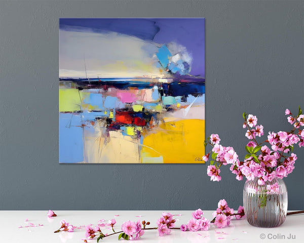Modern Canvas Art Paintings, Palette Knife Abstract Painting, Original Modern Acrylic Artwork, Large Abstract Paintings for Dining Room-HomePaintingDecor
