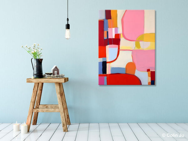 Original Canvas Artwork, Contemporary Acrylic Painting on Canvas, Large Painting for Dining Room, Simple Abstract Art, Wall Art Paintings-HomePaintingDecor
