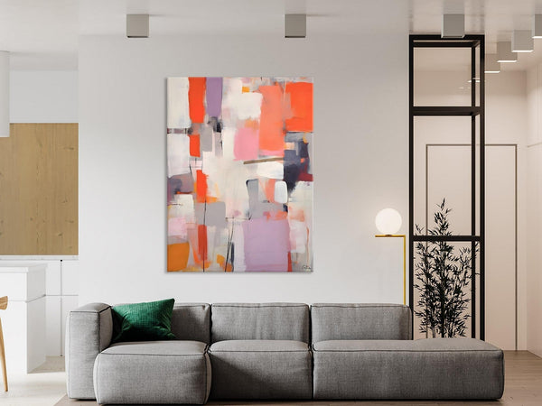 Large Painting for Dining Room, Original Canvas Artwork, Contemporary Acrylic Painting on Canvas, Simple Abstract Art, Wall Art Paintings-HomePaintingDecor