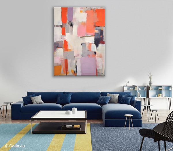 Large Painting for Dining Room, Original Canvas Artwork, Contemporary Acrylic Painting on Canvas, Simple Abstract Art, Wall Art Paintings-HomePaintingDecor