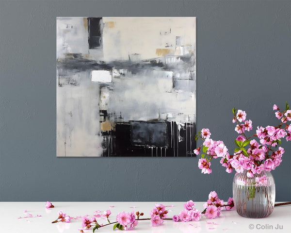 Abstract Canvas Art for Living Room, Original Modern Acrylic Art, Modern Canvas Paintings, Extra Large Abstract Paintings for Dining Room-HomePaintingDecor