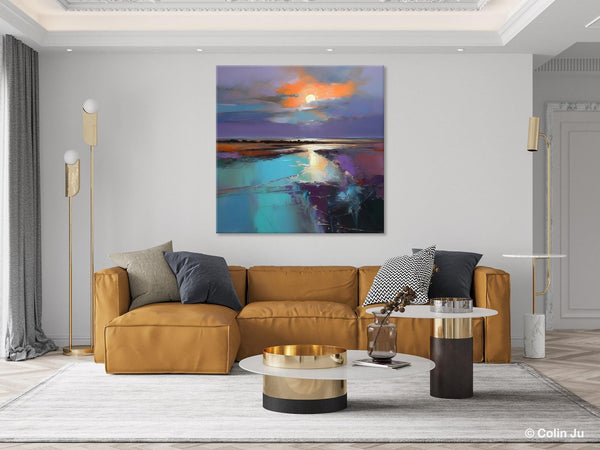 Landscape Acrylic Art, Original Abstract Art, Landscape Canvas Paintings, Hand Painted Canvas Art, Large Landscape Paintings for Living Room-HomePaintingDecor