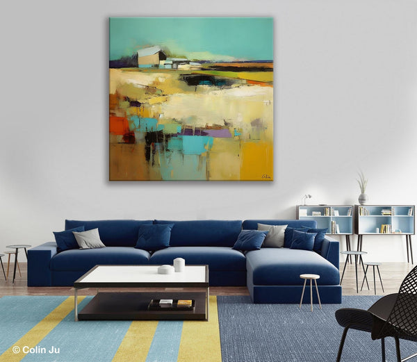 Large Landscape Canvas Paintings, Hand Painted Canvas Art, Landscape Acrylic Art, Original Abstract Art, Landscape Paintings for Living Room-HomePaintingDecor
