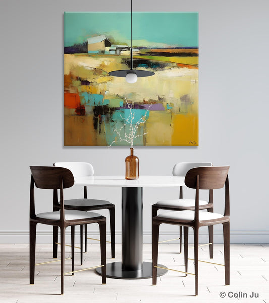 Large Landscape Canvas Paintings, Hand Painted Canvas Art, Landscape Acrylic Art, Original Abstract Art, Landscape Paintings for Living Room-HomePaintingDecor