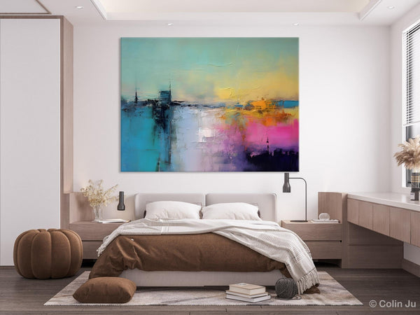Hand Painted Original Canvas Wall Art, Abstract Landscape Paintings for Bedroom, Modern Landscape Artwork, Contemporary Acrylic Paintings-HomePaintingDecor