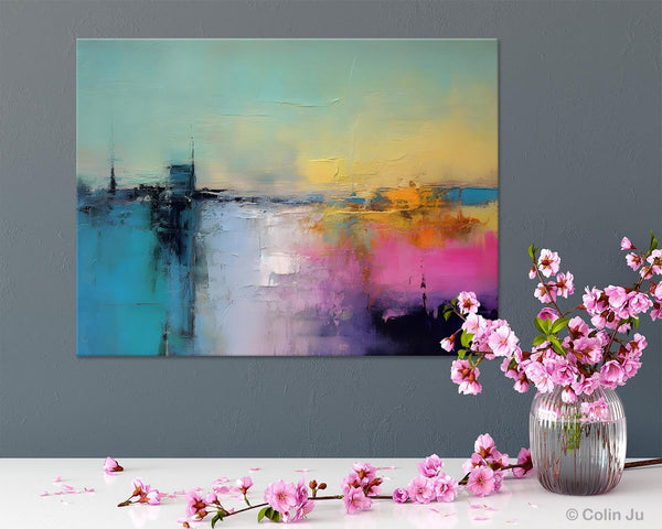 Hand Painted Original Canvas Wall Art, Abstract Landscape Paintings for Bedroom, Modern Landscape Artwork, Contemporary Acrylic Paintings-HomePaintingDecor