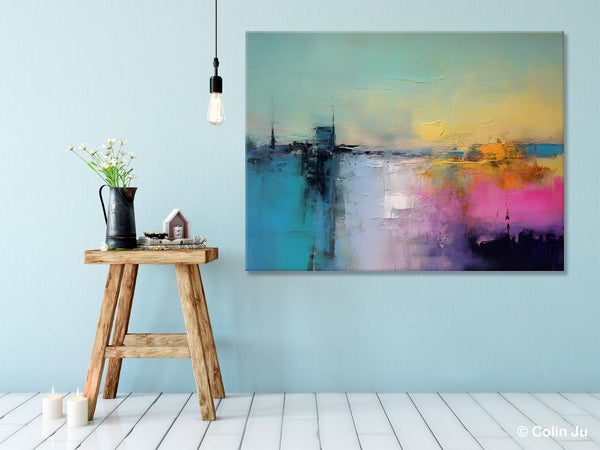 Hand Painted Original Canvas Wall Art, Abstract Landscape Paintings for Bedroom, Modern Landscape Artwork, Contemporary Acrylic Paintings-HomePaintingDecor
