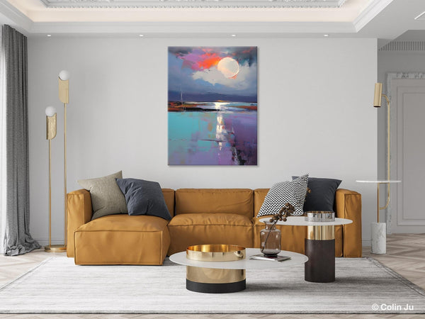 Abstract Landscape Painting for Bedroom, Oversized Canvas Wall Art Paintings, Original Modern Artwork, Contemporary Acrylic Art on Canvas-HomePaintingDecor