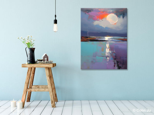 Abstract Landscape Painting for Bedroom, Oversized Canvas Wall Art Paintings, Original Modern Artwork, Contemporary Acrylic Art on Canvas-HomePaintingDecor