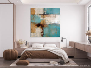 Large Wall Art for Bedroom, Geometric Modern Acrylic Art, Modern Original Abstract Art, Canvas Paintings for Sale, Contemporary Canvas Art-HomePaintingDecor