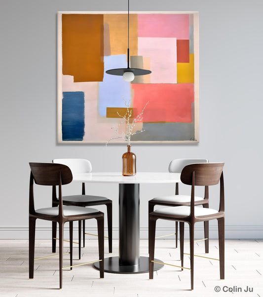 Original Abstract Art, Canvas Paintings for Sale, Large Modern Wall Art for Bedroom, Geometric Modern Acrylic Art, Contemporary Canvas Art-HomePaintingDecor