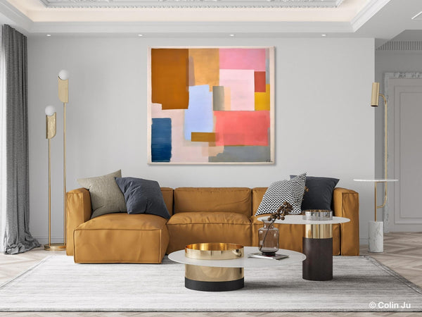 Original Abstract Art, Canvas Paintings for Sale, Large Modern Wall Art for Bedroom, Geometric Modern Acrylic Art, Contemporary Canvas Art-HomePaintingDecor
