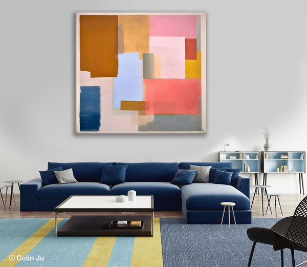 Original Abstract Art, Canvas Paintings for Sale, Large Modern Wall Art for Bedroom, Geometric Modern Acrylic Art, Contemporary Canvas Art-HomePaintingDecor